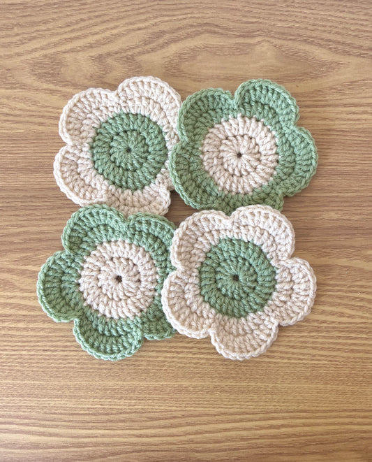 Crochet flower coaster sets (4)